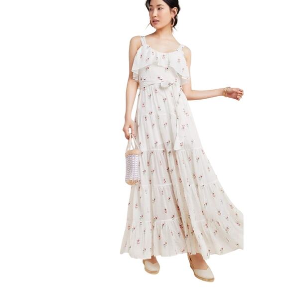 NWT Paige Women's Tevin Maxi Dress SZ Medium Tiered Cottagecore Fairycore - Picture 2 of 14